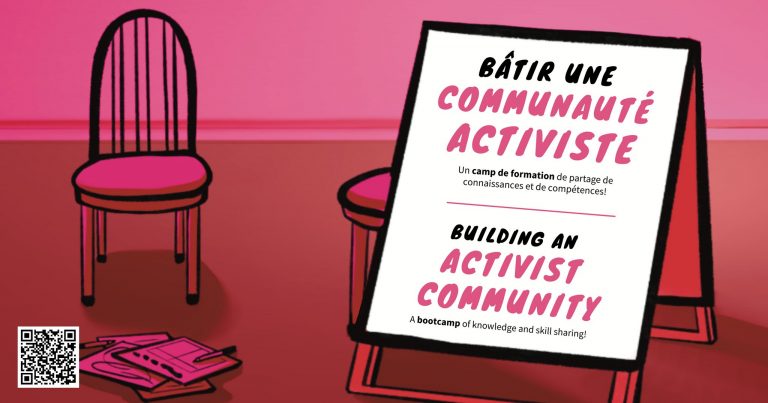 poster for Building an Activist Community event